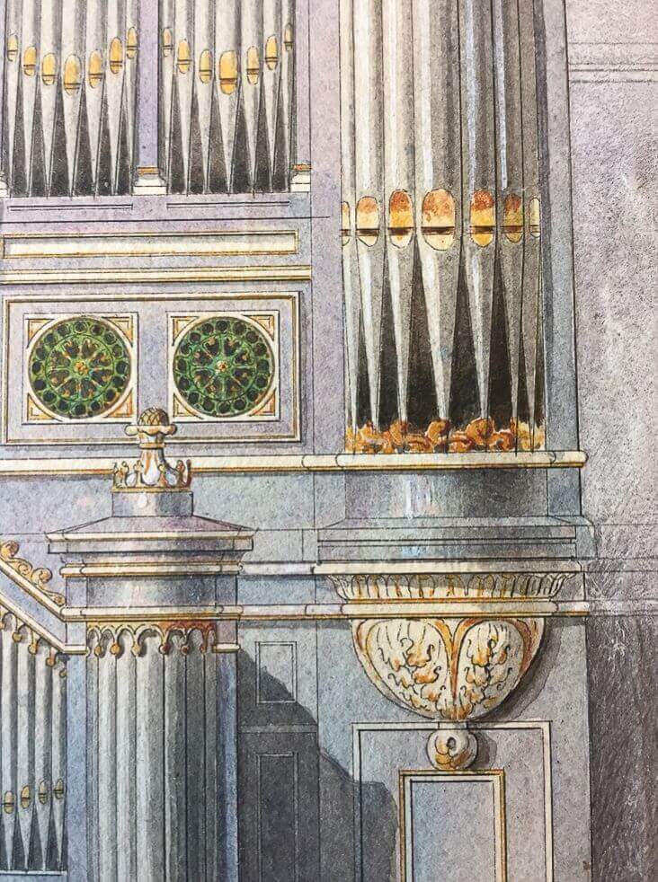 bouwtekening Bätz-Witte-orgel | Grote Kerk Gorinchem